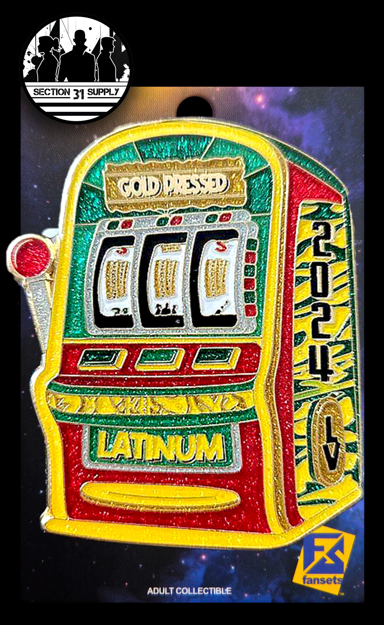 Star Trek: STLV 2024 Gold Pressed Latinum Slot Machine Fansets Pin